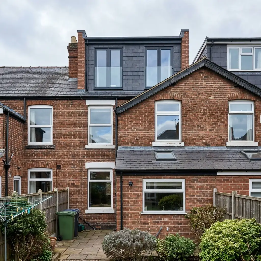 UK loft conversion with dormer windows and modern interior finish