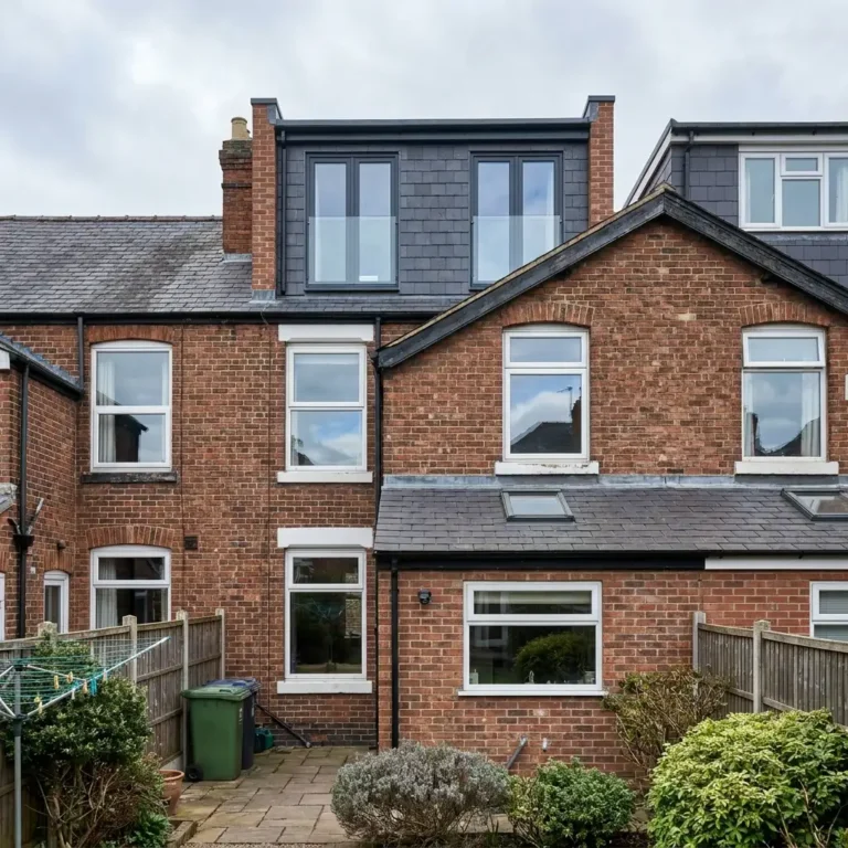 Dormer loft conversion on a terrace
